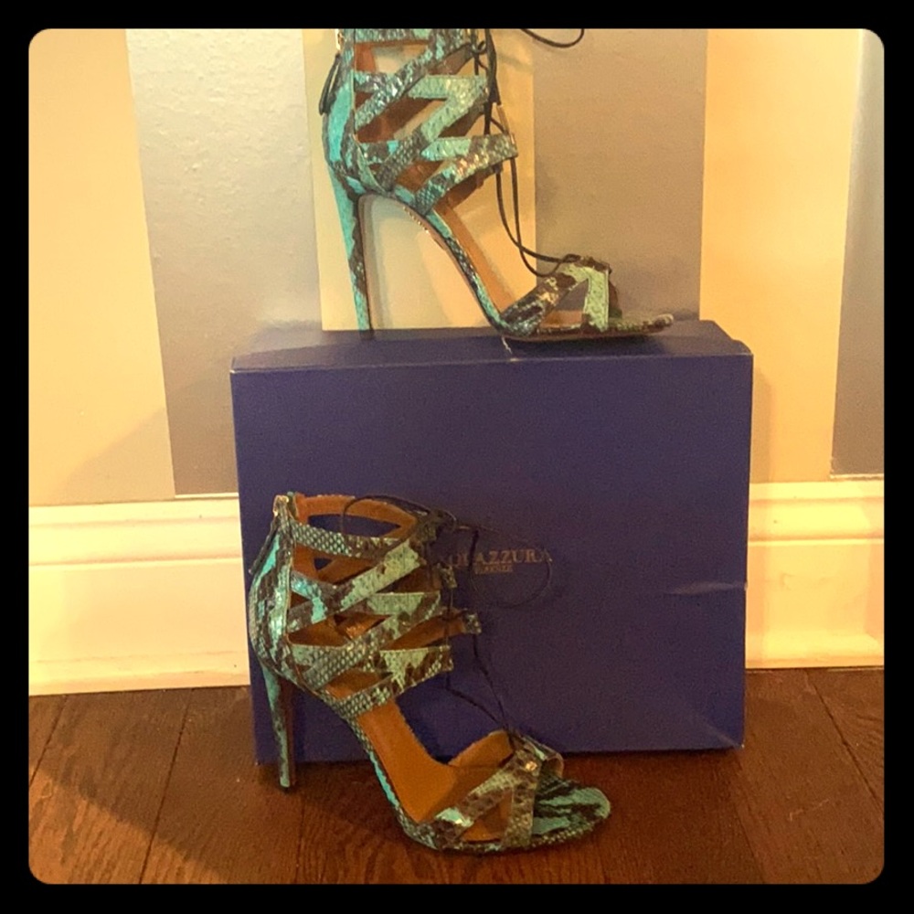 Aquazzura Turquoise Heels